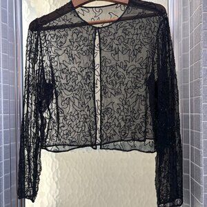 Vintage Beaded Silk Jacket - Vintage 1980s (no label)